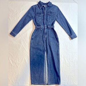 GOOD AMERICAN FIT FOR SUCCESS MIDI DENIM DRESS